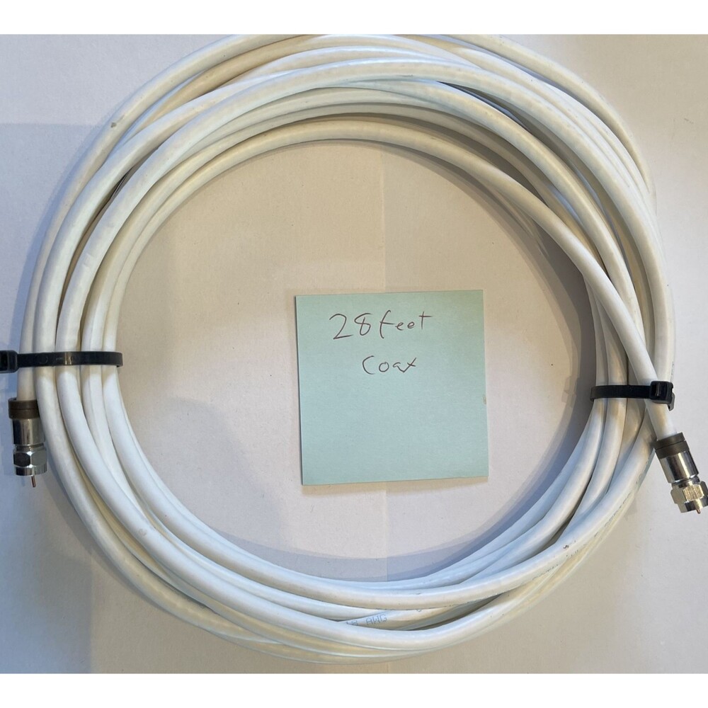 28Ft RG6 RG-6 Coaxial Coax Cable SAT CATV HDTV WHITE